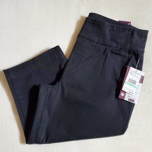 Gloria Vanderbilt Black Amanda Slimming Pull On Skimmer Capri Pants Size 8